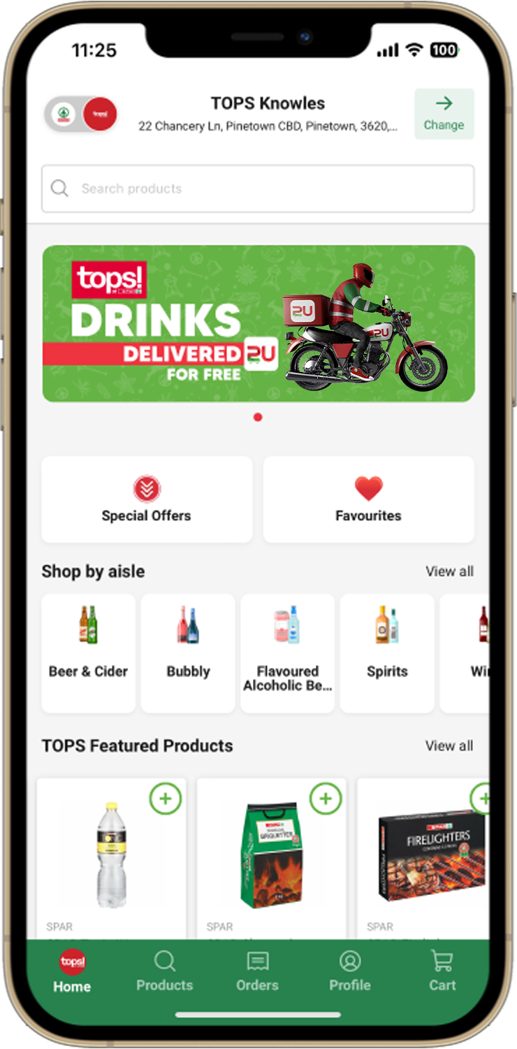 SPAR2U online delivery app on iPhone